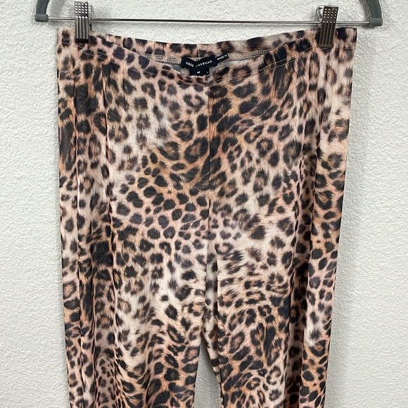 New Good American Sheer Mesh Wide Leg Pants Leopard Cover Up Club Sz M - Picture 4 of 14